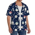 thumbnail image 2 of Yiaed Pirate Skulls 1 Print Mens Casual Wrinkle Free Shirts Short Sleeve Button Down Summer Stretch Dress Shirt-Small, 2 of 5