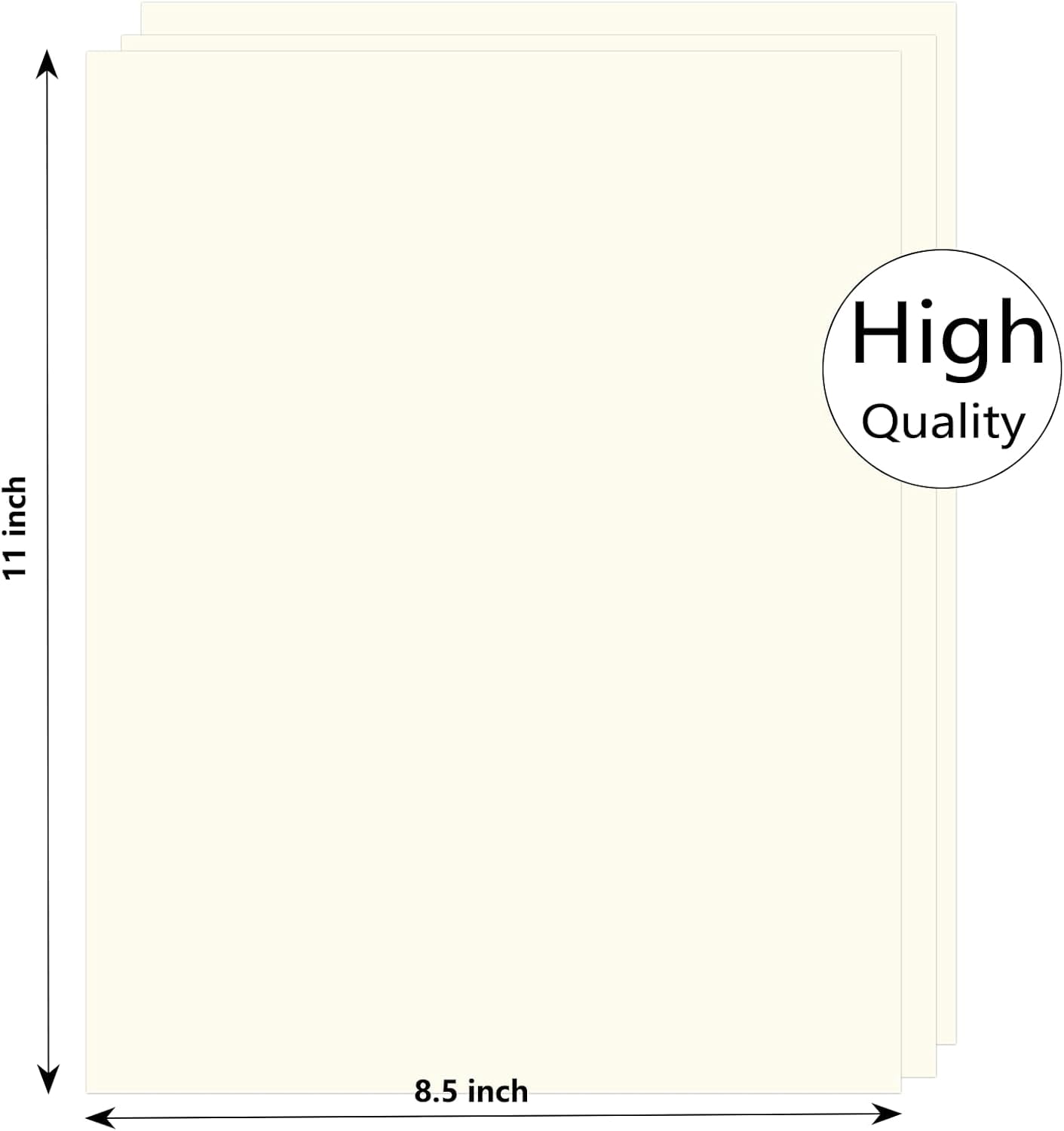 100 Sheets Cream Cardstock 8.5 x 11 Certificate Paper, 250GSM/92LB Ivory Card Stock Printer Paper for Invitation, Card Making, Crafts