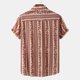 thumbnail image 4 of Hombres Casual Botones Playa Sin posicionamiento Estampado Turndown Camisa de manga corta Blusa Pompotops  oipoqjl49371, 4 of 9