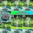 thumbnail image 3 of 3.5W Glass Solar Fountain with Swivel-Out Fixed Rods, Solar Bird Bath Fountains with LED Lights and 2000mAh , 7 Nozzles, Outdoor Solar Water Fountain Pump for Garden, Pool, Pond (Black), 3 of 6