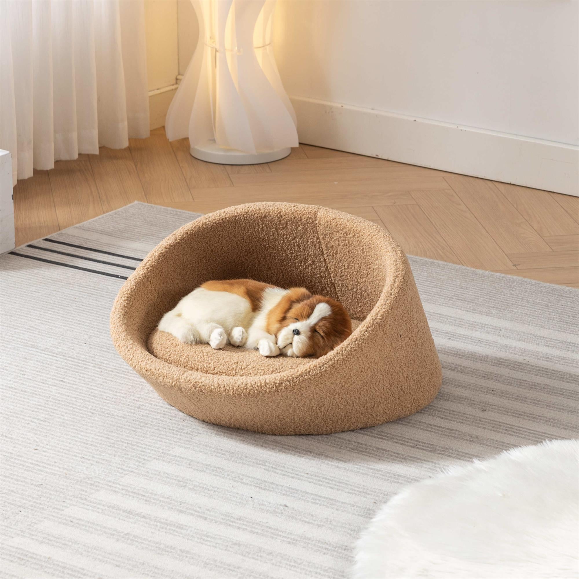 Pefilos 21" Dog Beds for Small Medium Dogs, Waterproof Memory Foam Indoor Pet Sofa Bed with Sides, Non-Slip Bottom Cat Couch Bed, Brown Pefilos 21" Dog Beds for Small Medium Dogs, Waterproof Memory Foam Indoor Pet Sofa Bed with Sides, Non-Slip Bottom Cat Couch Bed, Brown