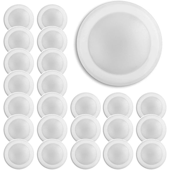 Lunabode LED 7.5" Flush Mount Ceiling Light, Bedroom Light Fixture, Dimmable LED, 16.5W (120W Equivalent), 120V, 2700K, ETL, 4/6" J-Box (Warm White, 24 Pack)