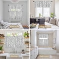 thumbnail image 6 of Grey White Botanical Kitchen Curtains Sets for Windows 36 Inch Length, Pastoral Spring Floral Summer Art Rod Pocket Window Treatments Tier Curtains and Valances Set for Bedroom/Bathroom, 6 of 8