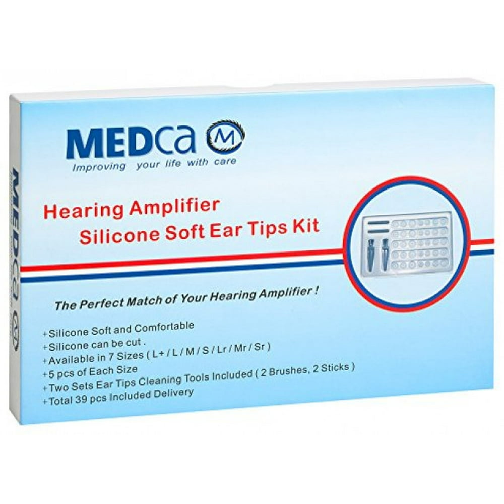 MEDca Silicone Hearing Aid Replacement Ear Tips with Cleaning Brushes