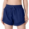 thumbnail image 2 of Hurxie Womens Running Shorts with Liner Womens Athletic Shorts Quick Dry Shorts with Pockets for Walking Gym Hiking Navy,M, 2 of 5