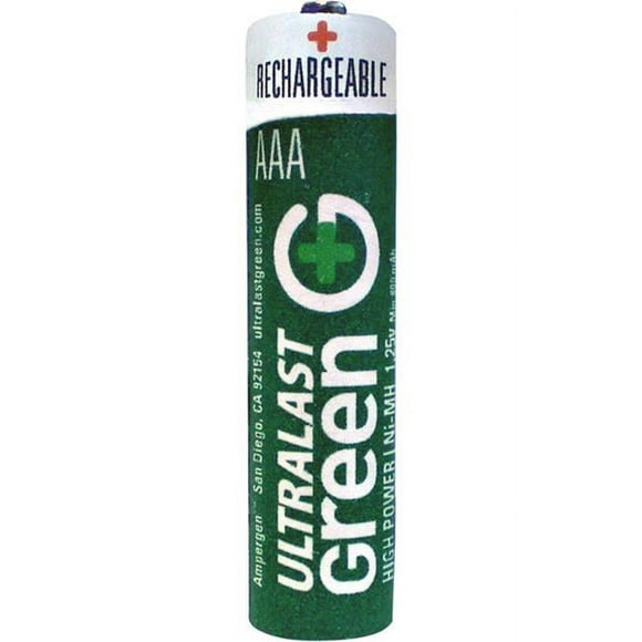 Ultralast ULGHP2AAA AAA Pack de 2 Piles Rechargeables Vertes Haute Puissance