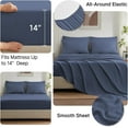 thumbnail image 4 of Grayish Blue Queen Comforter Set - 7 Pieces Bed in a Bag, Lightweight Goose Down Alternative Bedding Sets with All Season Comforter, 1 Flat Sheet, 1 Fitted Sheet, 4 Pillowcases, 4 of 18