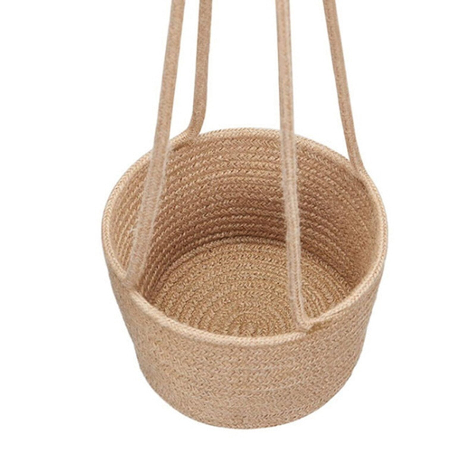 Vjnyvs Jute Rope Hanging Flower Pot Wall Hanging Woven Planter Handmade Cotton Rope Plant Hanger Basket for Home Garden Ornament