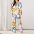 thumbnail image 2 of Fuzoiu Zebra Colourful Print Women's Long-Sleeved Pajama,Lounge Button Down Nightwear,Womens Notch Collar Pajama Set-XX-Large, 2 of 7