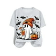 thumbnail image 4 of guuuGxd Halloween Womens Shirt Fall Tee Shirt Funny Graphic Clothes Halloween Tshirts Women White,XL, 4 of 4