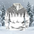 thumbnail image 3 of Ceisia Warm Fleece-Lined Mens Loose Fit Christmas Print Half-Zip Stand Collar Sweatshirt Gifts, 3 of 6