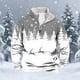 thumbnail image 3 of Ceisia Warm Fleece-Lined Mens Loose Fit Christmas Print Half-Zip Stand Collar Sweatshirt Gifts, 3 of 6