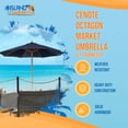Island Umbrella Cenote 9 ft Navy Blue Octagon Patio Umbrella, Dual ...