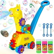 Bubble Mower for Toddlers, Music & Light Bubble Lawn Mower, Anti-Leak Design Bubble Machine with Dinosaur Projector ,Outdoor Push Toys, Christmas Birthday Toys Gifts