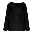 thumbnail image 6 of Women's Casual Loose Fit Long Sleeve Button Down Shirt Blouse Top Solid Color Soft Comfortable Business Casual Work Office Vacation Travel Outfits Fashion Essential Gift for Women, 6 of 8