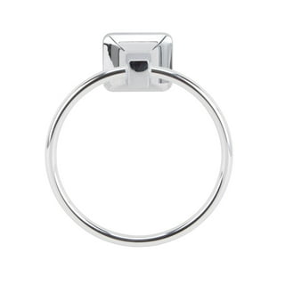 WINCASE Silver Round Towel Holder Towel Ring, Bathroom Accessories with  Crystal Base of Zinc Alloy Construction Wall Mounted Modern European Luxury