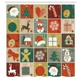 thumbnail image 3 of Ambesonne Christmas Shower Curtain, Gingerbread Man Reindeer, 69"Wx70"L, Multicolor, 3 of 5
