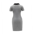 thumbnail image 4 of Vestido de verano para mujer, transpirable, moderno, manga corta, mini vestido para vacaciones en la playa L, 4 of 7