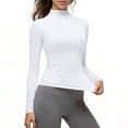 thumbnail image 4 of Weikingp Tight Long Sleeve Shirts For Women，Long Sleeve Shirts Trendy Crop Tops Skin Tight Shirts Gym Workout Tops Tight Shirts For Women Long Sleeve Tight Shirts For Women White L, 4 of 9