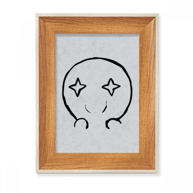 Eyes Shining Black Expression Happy Desktop Wooden Photo Frame Display Picture Art Painting Multiple Sets