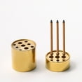 thumbnail image 4 of opvise Decorative Mini Incense Holder Copper Heat-resistant Incense Base with 9 Holes Creative Sandalwood Incense Burner S, 4 of 7