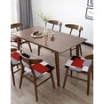thumbnail image 5 of Red Black Seat Covers for Dining Room Chairs Set of 4, Irregular Geo Geometric Stretchy Dining Chair Cushion Covers, Removable Washable Furniture Protector Color Block Slipcovers for Office, 5 of 6