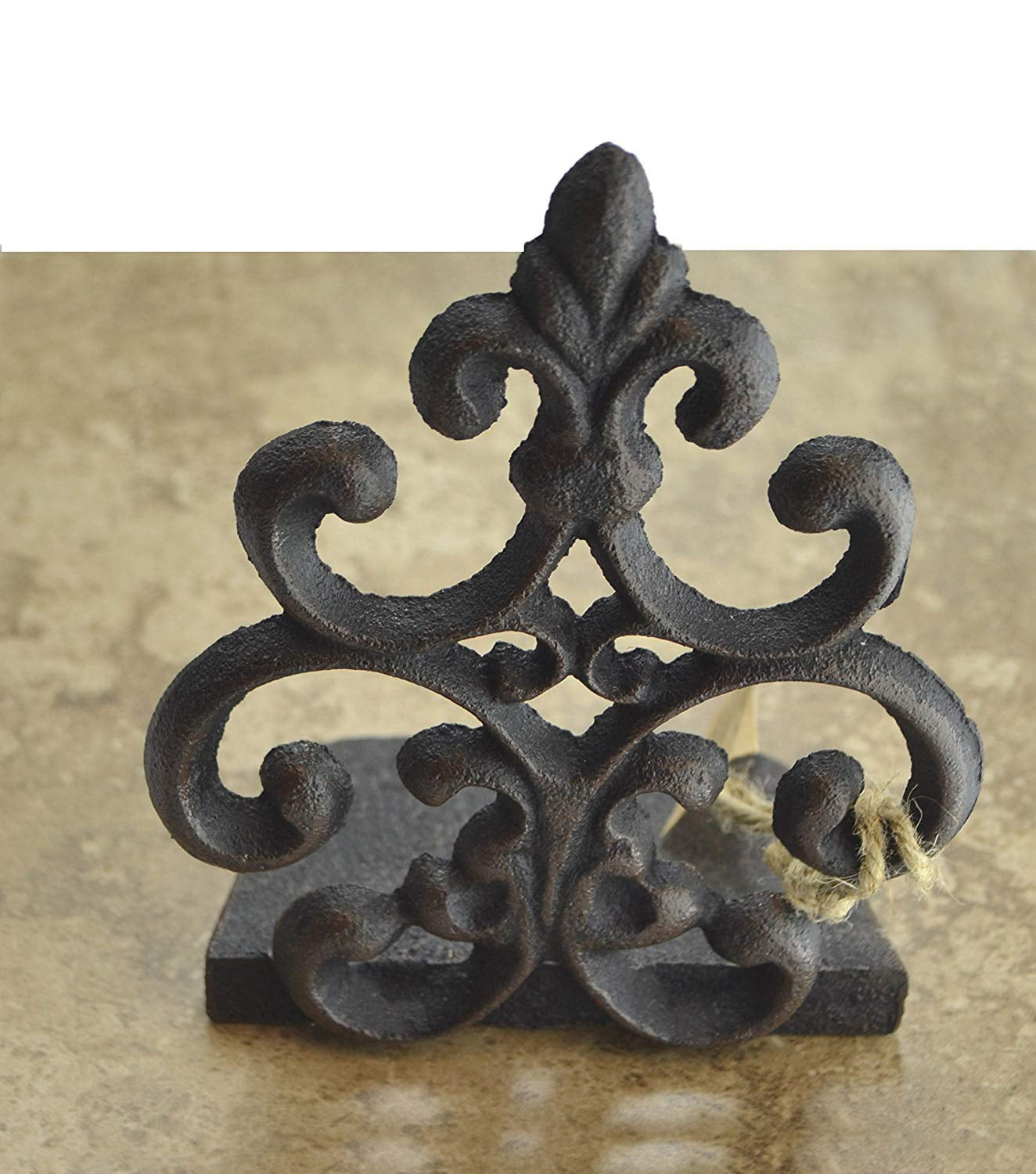 Lulu Decor, Cast Iron Fleur De Lis Door Stop, Door Stopper in Antique Black Finish, Beautiful and Useful Product (1)