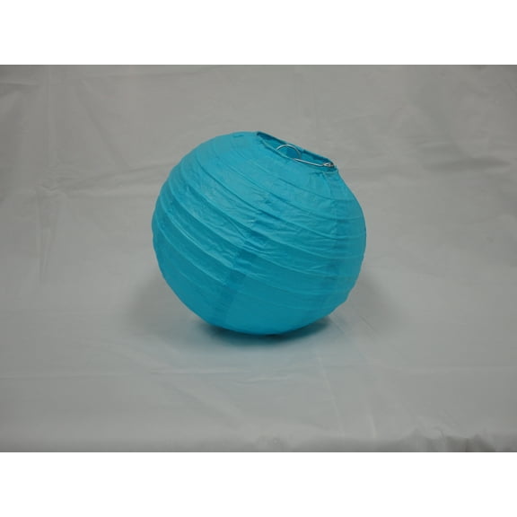 8" TURQUOISE CHINESE PAPER LANTERNS 10 COUNTS