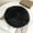 Black, variant on Pure Color With Thick Long Rabbit Hair Beret Hat, Female Autumn And Winter Warm Painter Cap Rabbit Hair Retro Bud Cap