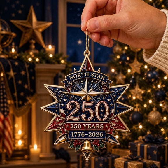 Christmas Ornament North Star 250th Anniversary Acrylic Tree Hanging Patriotic Holiday Gift