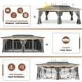 thumbnail image 3 of HOTEEL 12'x20' Heavy Duty Outdoor Gazebo, Patio Gazebo Waterproof Large Party Tent & Shelter with Double Roofs, Mosquito Nettings and Privacy Screens for Backyard, Garden, Lawn, Gray, 3 of 9
