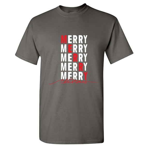 Merry Merry Christmas Sarcastic Humor Graphic Novelty Funny Tall T Shirt