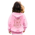 thumbnail image 5 of KaLI_store Hoodies for Girls Letter Print Christian Sweatshirt For 3-10 Years Oversized Long Sleeve Pullover Top Pink,9-10 Years, 5 of 5