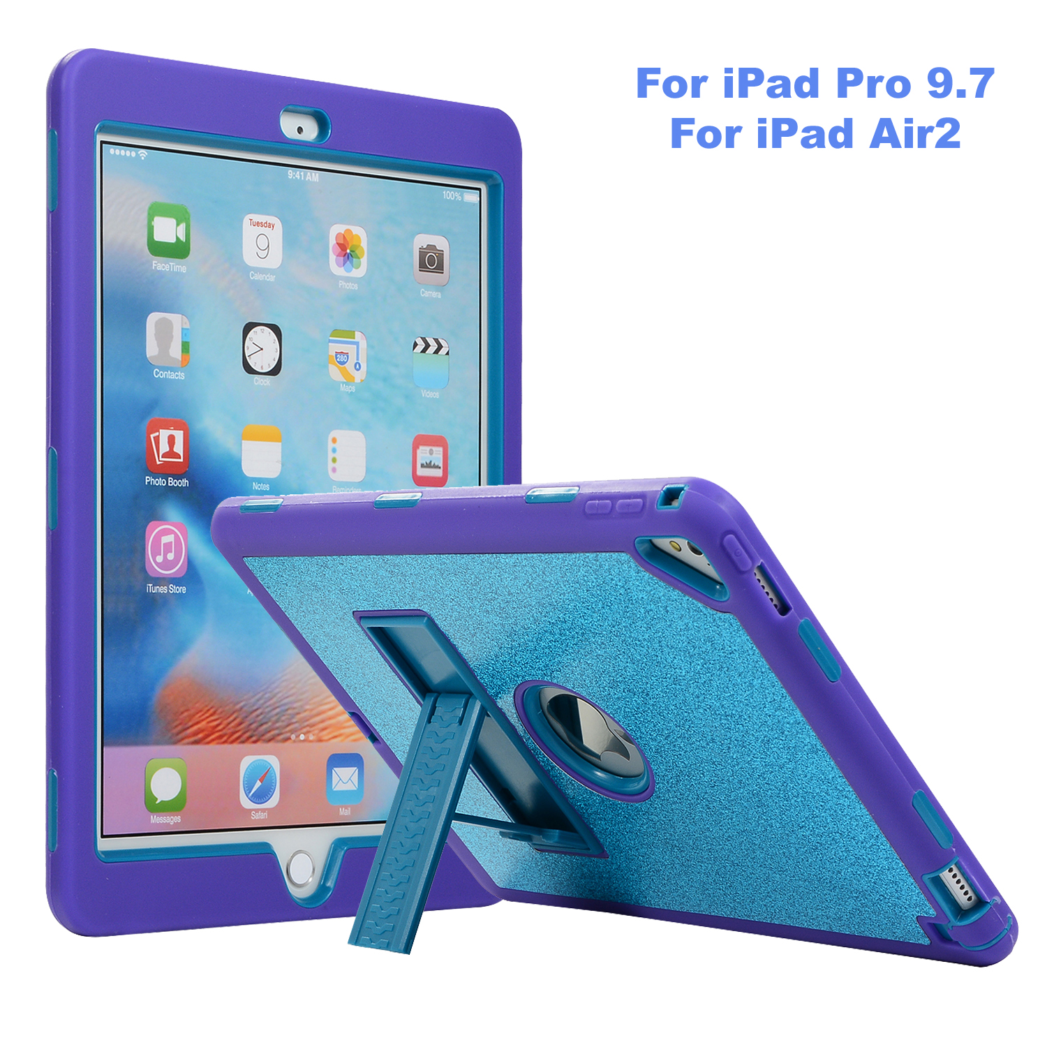 iPad Air 2 Case, iPad Pro 9.7 Inch Case, Allytech 3Layers Glitter Back