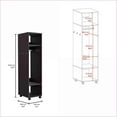 thumbnail image 3 of Chests & Wardrobes | 63'' Tall Armoire with Mirror, 3 Shelves, Casters & Hanging Rod | Black | Particle Board, 3 of 8