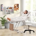 thumbnail image 2 of Gymax 73'' Facial Chair with Hydraulic Stool w/ Detachable Armrests & Towel Rack White, 2 of 10