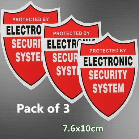 - 3 Pack SECURITY SYSTEM DECALS Sticker Decal Video Warning CCTV Camera Home Alarm