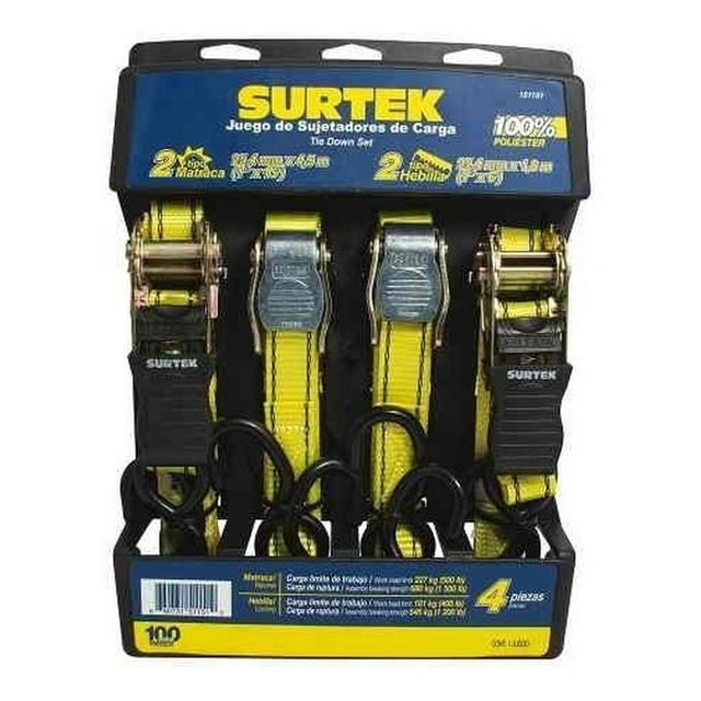 Juego De 4 Sujetadores Tipo Matraca Y Hebilla Surtek 151151 SURTEK 151151