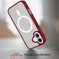 thumbnail image 3 of For Apple iPhone 16 Plus (6.7") Hybrid Cases Compatible with MagSafe Clear Transparent and Colorful Buttons Frame Hard TPU Cover ,Xpm Phone Case [ Red ], 3 of 8