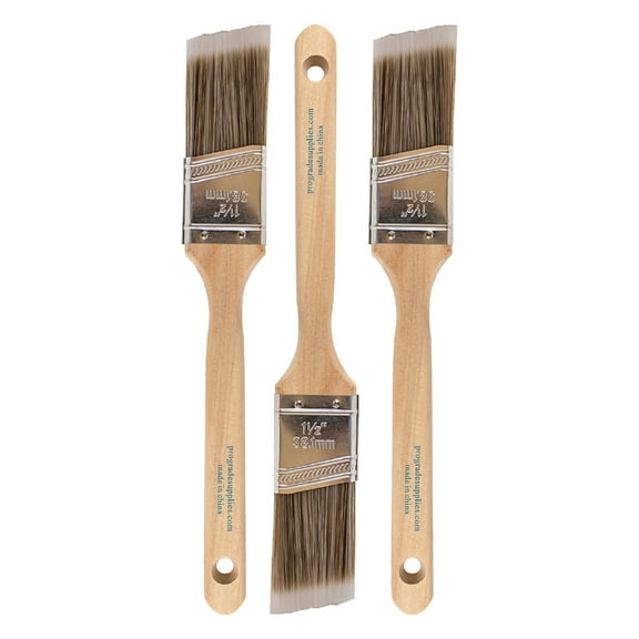 Vermeer Paint Brush Set - 3-Pack - 1.5" Angle Brushes for All Latex and Oil Paints & Stains