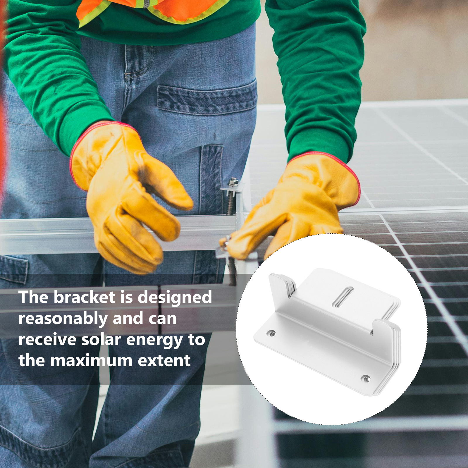 Solar Panel Stand Rack Solar Panel Support Solar Aluminum Alloy Silver 10.00X7.00X4.50CM 4 Pcs