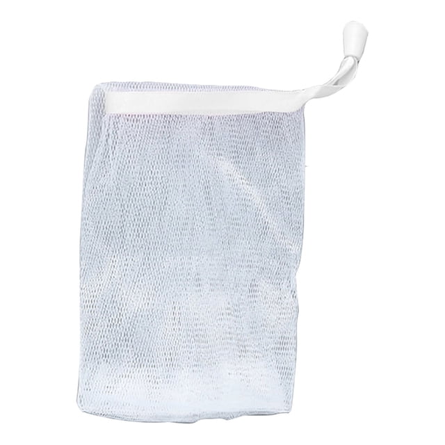ZPSHYD Soap Bag, Exfoliating Mesh Soap Pouch Nylon Exfoliating Mesh Drawstring Bubble Foaming Net Soap Bag Facial Body Cleaning Tool(White)