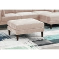thumbnail image 2 of LiviNest Blush Pink Ottoman Morgan Fabric: Contemporary Modular Cocktail Ottoman with Soft Cushion & Wood Legs - Modern Living Room Furniture for Content Creators & Small Spaces, 2 of 6