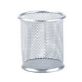 thumbnail image 1 of fastboy Mesh Metal Pen Holder Pot Smooth Edge Fashion Table Container Eraser Ruler Caddy Desk Stationery Holders Organizer Office Round/Silver, 1 of 5