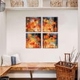 thumbnail image 4 of Fall Wall Art Maple Leaves Prints Canvas Decor Watercolor Aesthetic Red Yellow Plant Leaf Pictures for Living Room Bedroom Autumn Country Forest Painting Artwork Kitchen Home Decor 16x16 4 Pcs, 4 of 5