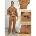thumbnail image 3 of ANLIQI Mens Pajamas Set 100% Cotton Long Sleeve Sleepwear Pajamas for Men Notched Collar Loungewear Pjs with Pockets(Yellow XL), 3 of 6