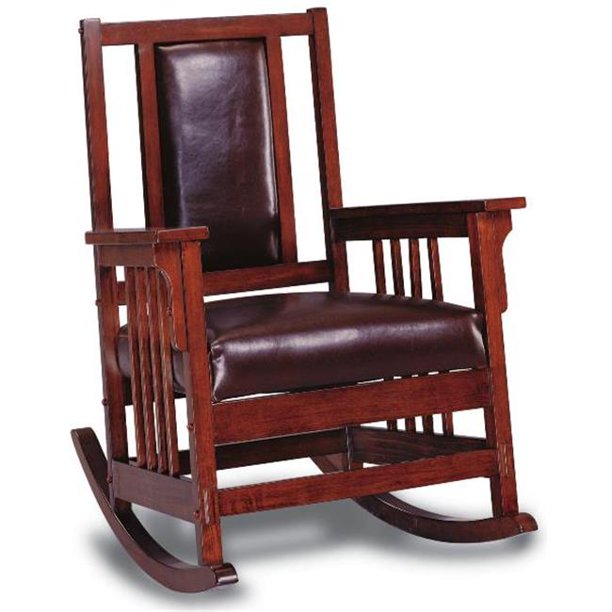 Coaster 600058 Rockers Mission Style Wood Rocker with Leather Match