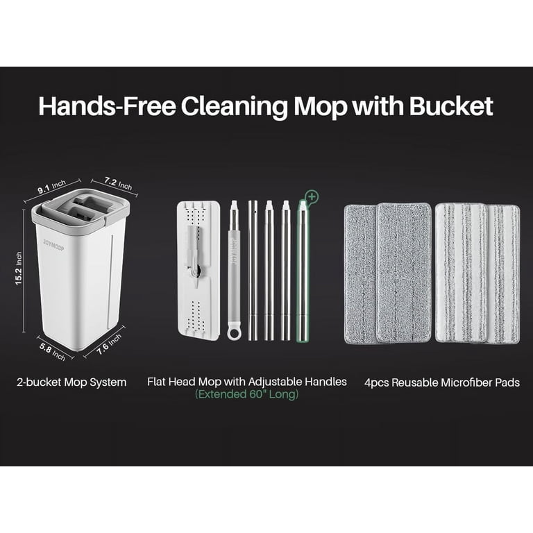 JOYMOOP Mop and Bucket with Wringer Set, Wall Mop Cleaning Bucket