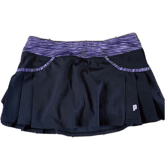 Prince Women's Stretch-Woven Tennis Skort - Black/Purple, X-Small