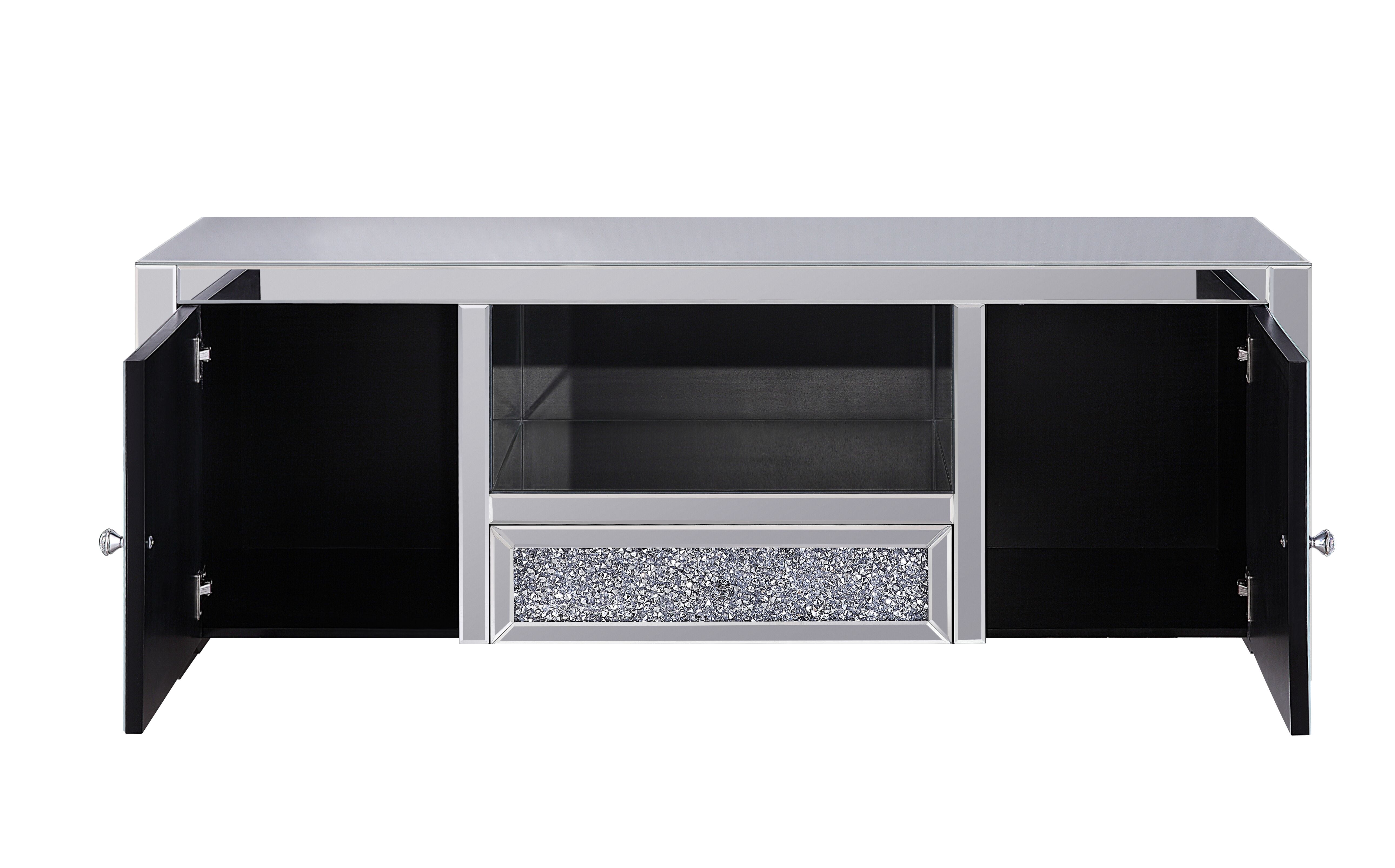 TV Stand Mirrored & Faux Diamonds